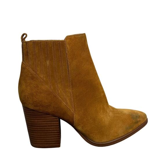 MARC FISHER Women's Alva Pointy Toe Bootie Size 10M In Brown Suede - Picture 1 of 8